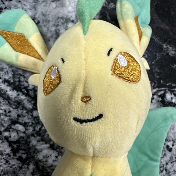 Pokemon Jazwares Leafeon Plush 12" Yellow Eevee Evolution Soft Stuffed Figure - Picture 3 of 16